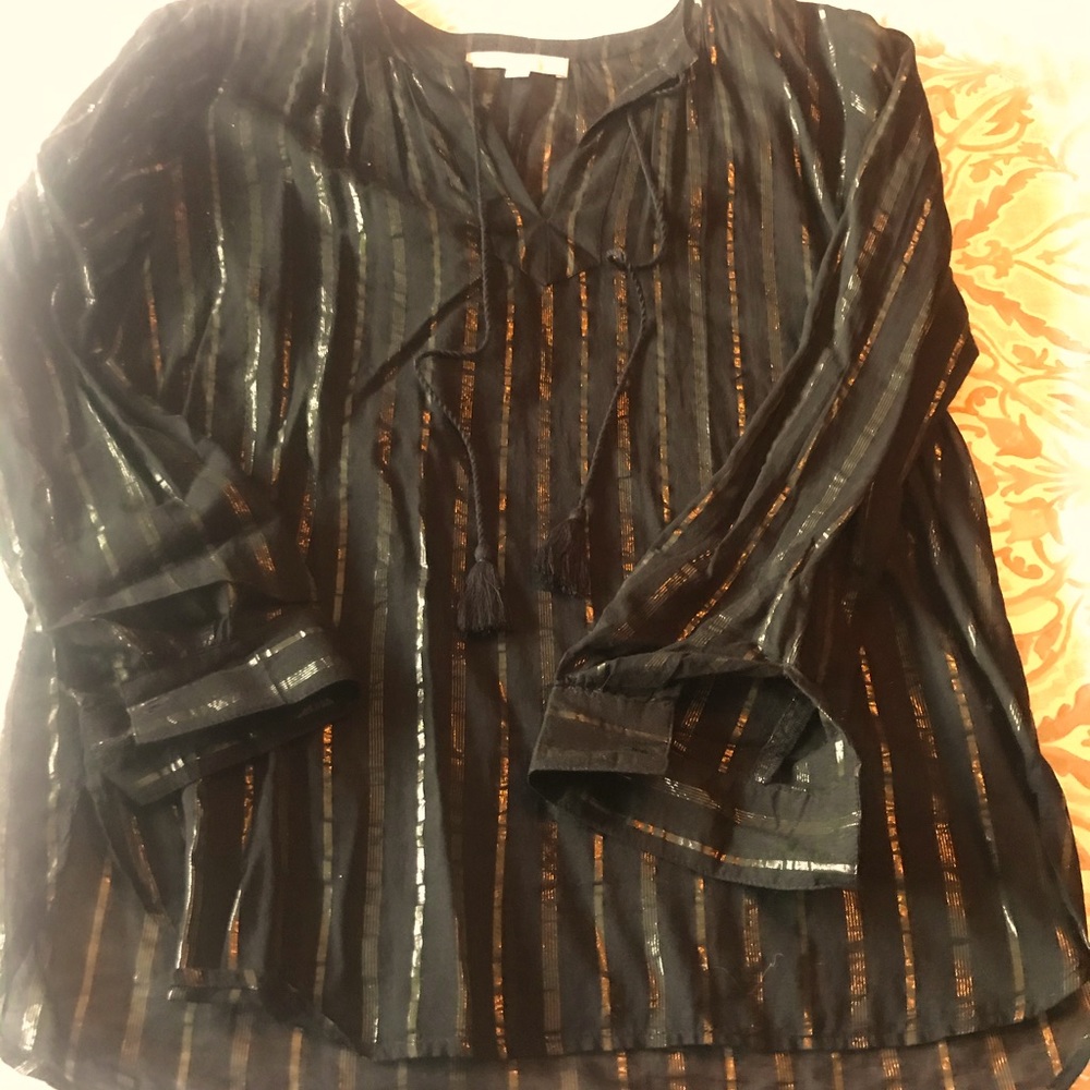 Women’s Loft brand black and gold top